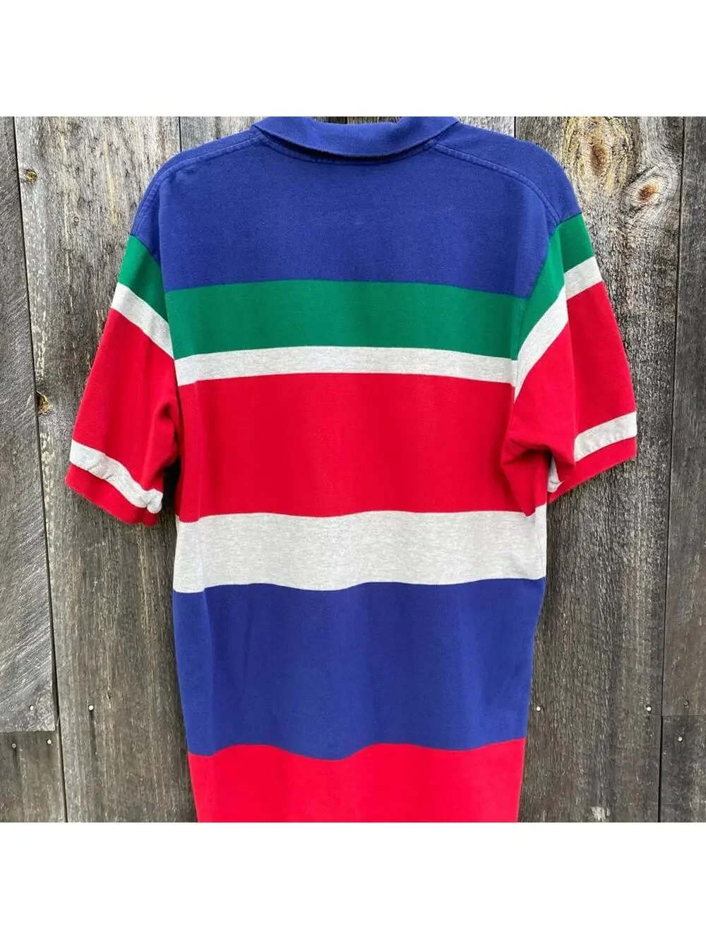 Vintage Polo Ralph Lauren Primary Color Block Retro Striped Polo Size Large